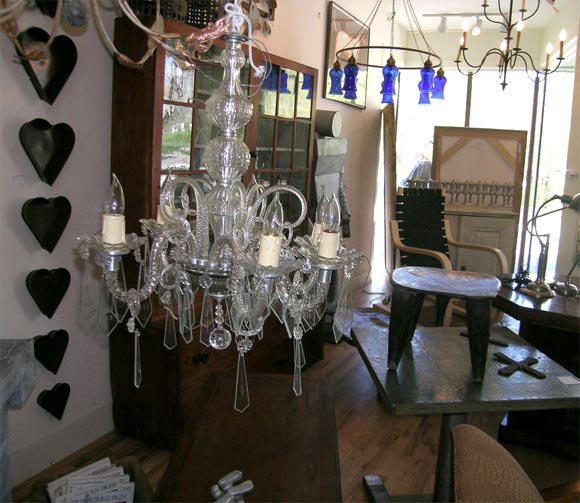 French Deco Crystal Chandelier
