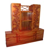 LARGE JAMES MONT BAMBOO RELIEF WALL CABINET