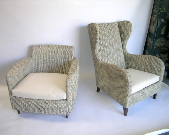 Two Yothka International Co, Water Hyacinth Chairs.