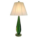 A Green and Amber Murano Glass Lamp