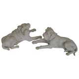 A Pair of 1920s Stone  Carved. St.Bernard Dogs