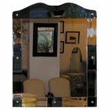 #3204 Large Mirror with Blue Glass Border