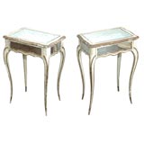 Pair of mirrored tables