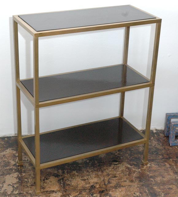 Crackled lacquer etagere