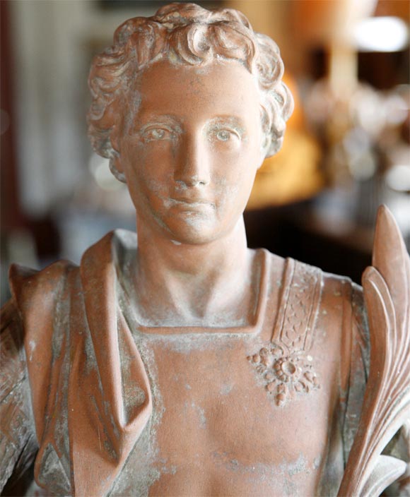 Unglazed French Terra Cotta unglazed Statue, early 20th century For Sale