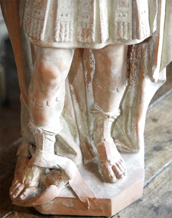 Terracotta French Terra Cotta unglazed Statue, early 20th century For Sale