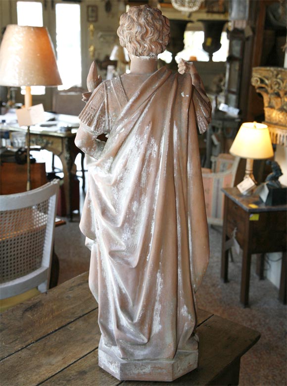 French Terra Cotta unglazed Statue, early 20th century For Sale 1