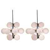 LARGE PAIR OF CHROME SPUTNIK CHANDELIERS