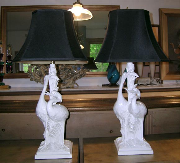 BEAUTIFUL PAIR OF ITALIAN CERAMIC  LAMPS