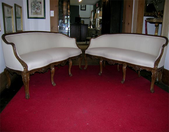 STUNNING PAIR OF BEAUTIFULLY CARVED  SETTEES