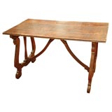 18c. oak table with lyre form supports