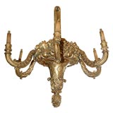 Large French giltwood basket shaped chandelier.