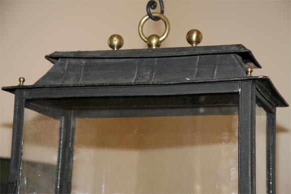 Large French rectangular carriage lantern. 1