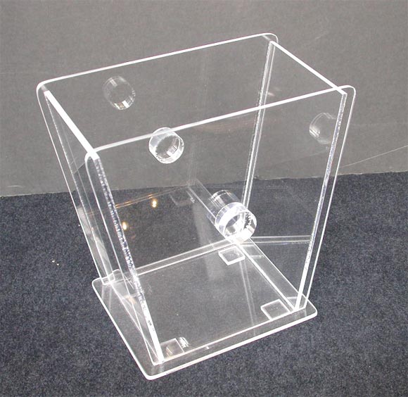 This lucite waste basket has been inspired from an original design by William 