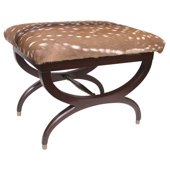 A Walnut "X"-Based Stool