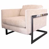 An Upholstered 
Chrome Chair by Milo Baughman for Thayer-Coggin