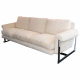 An Upholstered 
Chrome Sofa by Milo Baughman for Thayer-Coggin