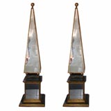 A Pair of Monumental Mirrored Obelisks by Borghese