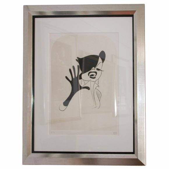 Custom Framed Judy Garland by Al Hirschfeld