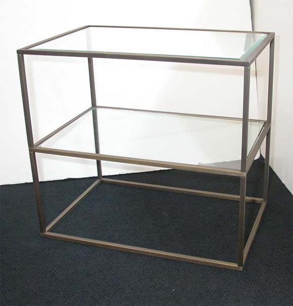 The "Townhouse" Glass and Brass Side Table, Dragonette Private Label