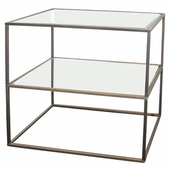 The "Townhouse" Glass and Brass Side Table, Dragonette Private Label