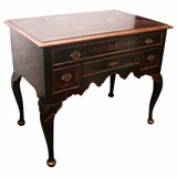 Queen Anne Style Chinoiserie Painted Kheehole Desk