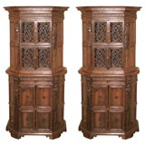 Pair of Italian baroque walnut cabinets