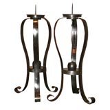 Pair of Japanese Bronze Candlestands