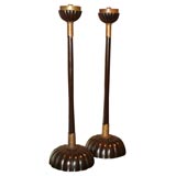 Pair of Japanese Lacquered Candlestands