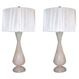 Pair of Swirled Alabaster Lamps