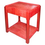 Coral Dyed Crocadile 1-Drawer Occasional Table