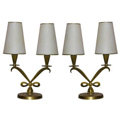 Vintage Pair of French Art Deco Table Lamps by Genet et Michon