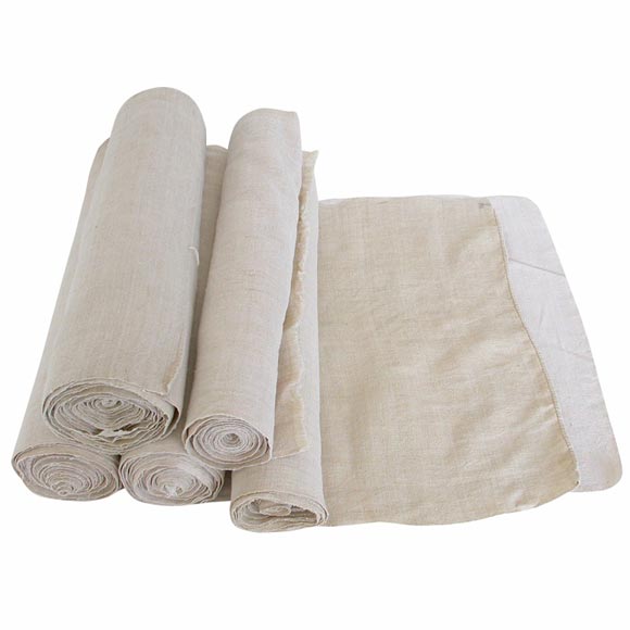 19THC HOMSPUN LINEN ROLLS/YARDAGE