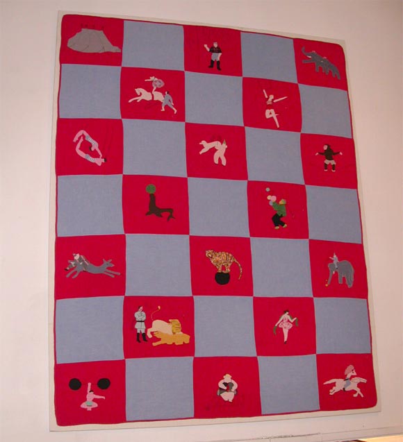 1932 DATED PICTORIAL CIRCUS QUILT