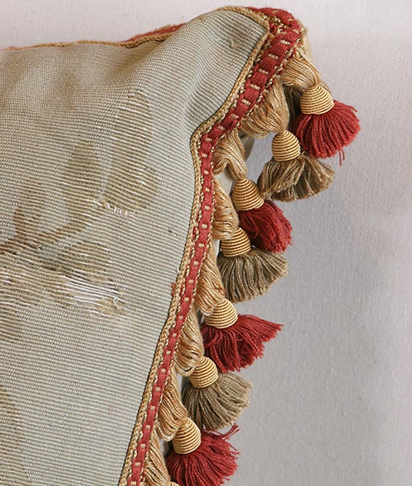 18th Century and Earlier Antique Aubusson Pillow For Sale