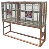 Chinese Glass Cabinet On Elm Wood Base