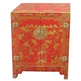 Antique Pair of Small Chinese Red lacquer Chests