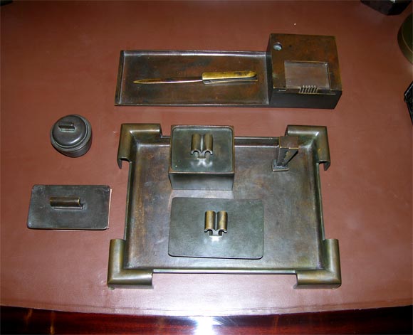 Bronze Desk Set by Margo Kemp, German Circa 1925
