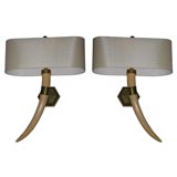 Pair of Faux Tusk Wall Sconces by Chapman, American 1970s