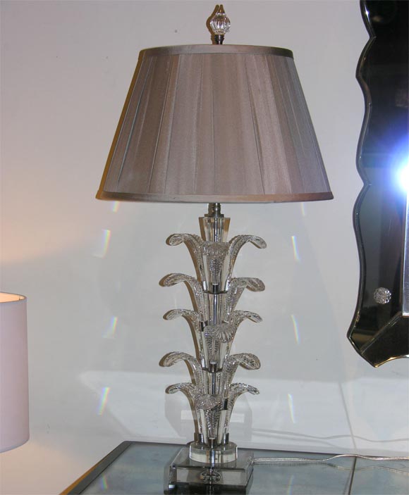 1940's Hollywood Crystal Plume Lamp