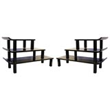Pair of Three Tier Stacking Tables Designed by James Mont