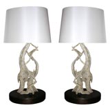 A pair of Tommi Parzinger 'driftwood' lamps