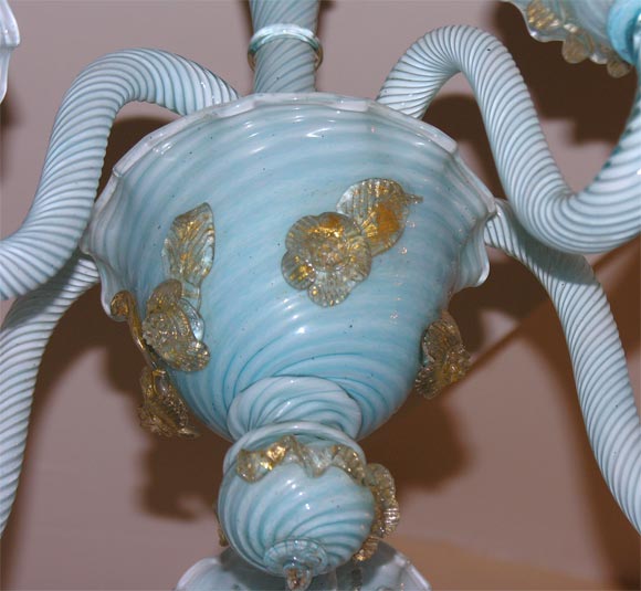 Murano Glass Venetian 5 arm Chandelier