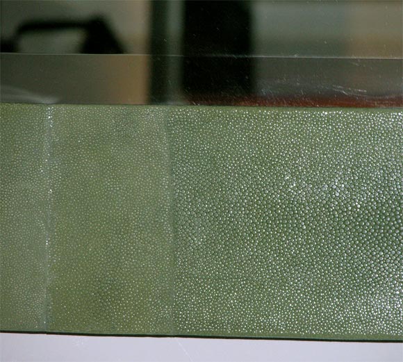 Mirror with Frame Covered in Shagreen by Karl Springer 1