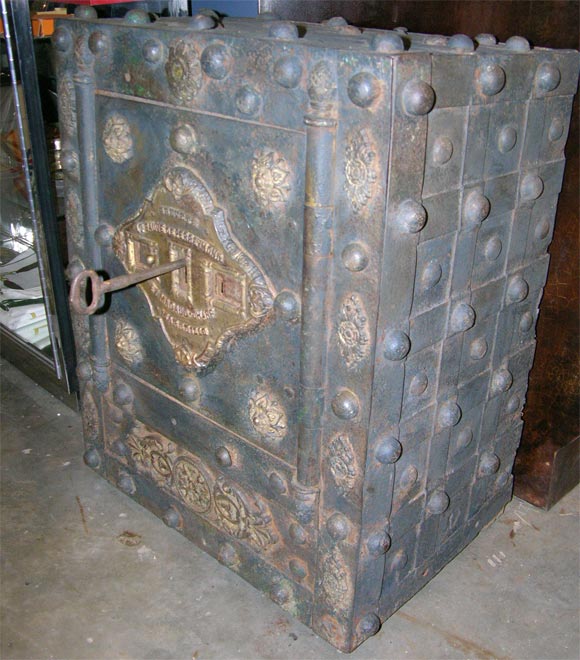 19th Century French Iron Floor Safe Circa 1860's