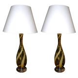 Vintage Italian Murano Art Glass Table Lamps