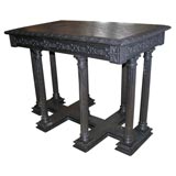 Elizabethan revival ebonized oak center table