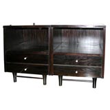 Vintage Pair dark brown mahogany  Kroehler Side Tables