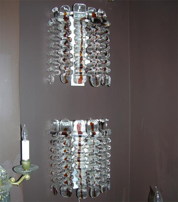 Pair of 1970's Murano Glass Sconces