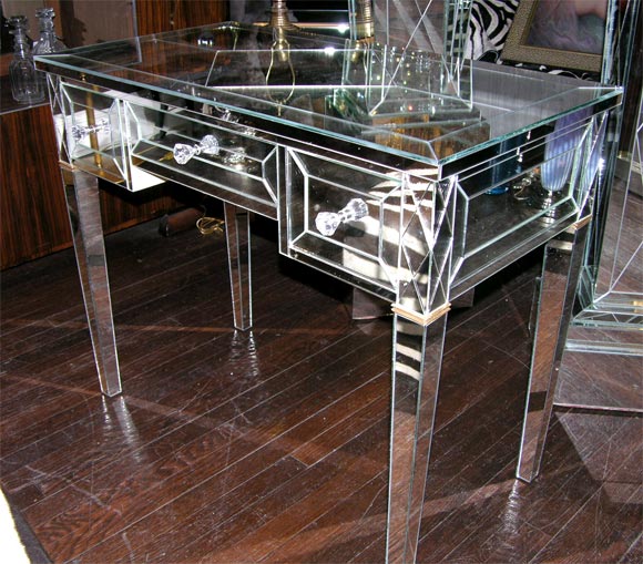 gold mirrored desk